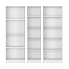 Tuin 3 Piece Living Room Set with 3 Bookcases, White