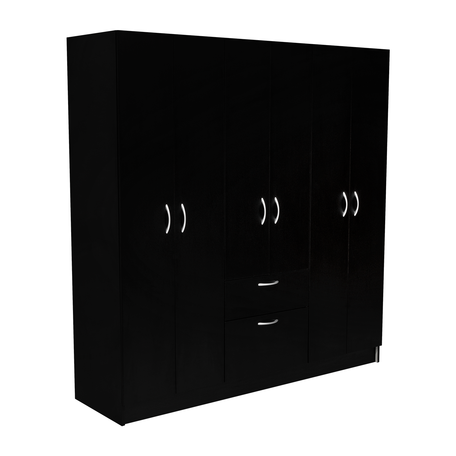 Six Doors Armoire Maya, Bedroom, Black / White