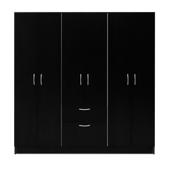 Six Doors Armoire Maya, Bedroom, Black / White