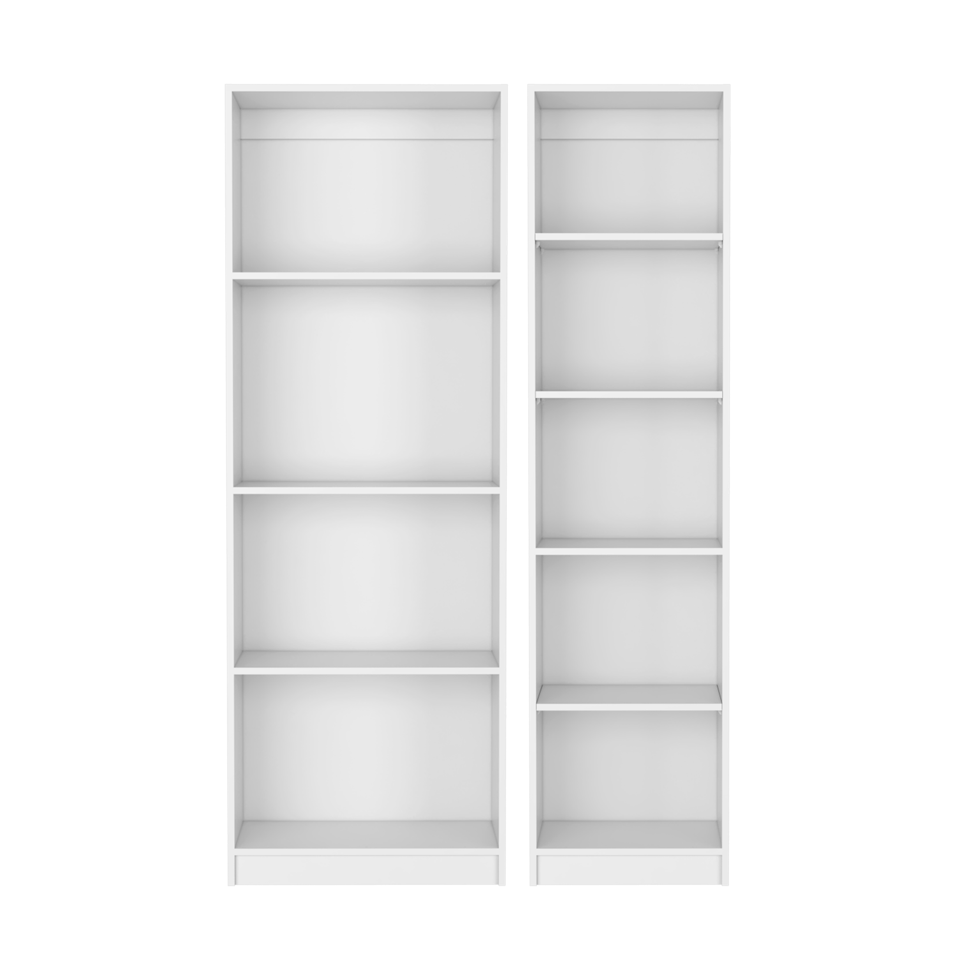 Benzoni Slim 2 Piece Living Room Set with 2 Bookcases, White