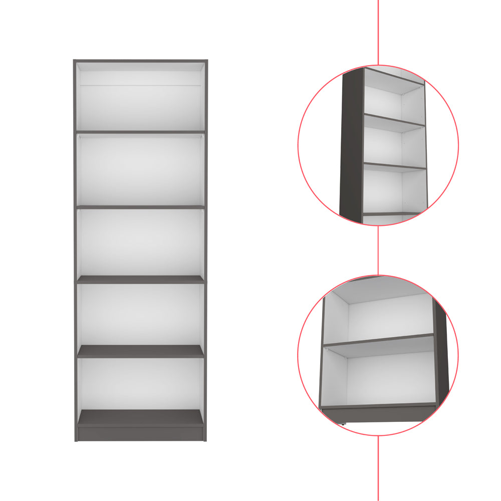 Bookcase 4-Shelves Benzoni, Office, Matt Gray / White