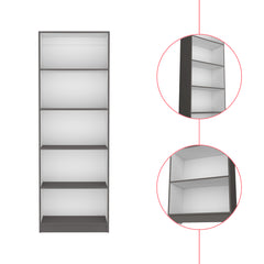 Bookcase 4-Shelves Benzoni, Office, Matt Gray / White