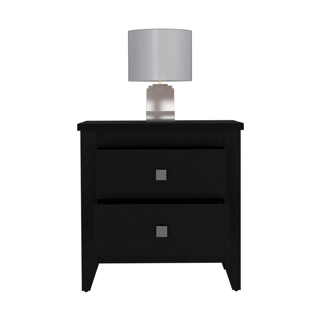 Nightstand More, Two Shelves, Four Legs, Black Wengue Finish