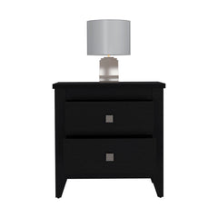 Nightstand More, Two Shelves, Four Legs, Black Wengue Finish