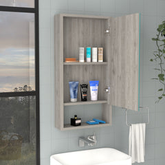 Medicine Cabinet Irvine, One External Shelf, Light Gray Finish