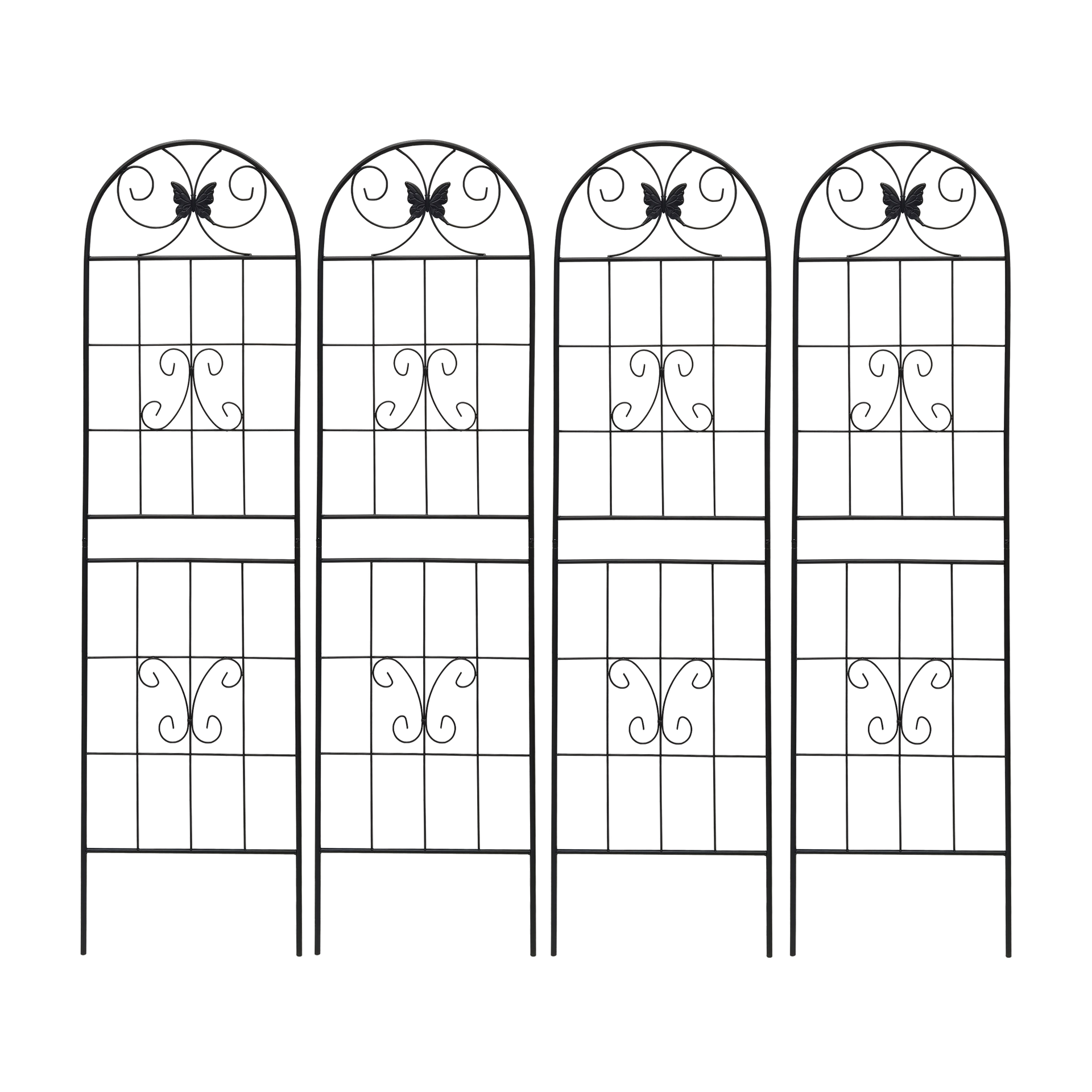 2 Pack Metal Garden Trellis 71" x 19.7" Rustproof Trellis for Climbing Plants Outdoor Flower Support Black