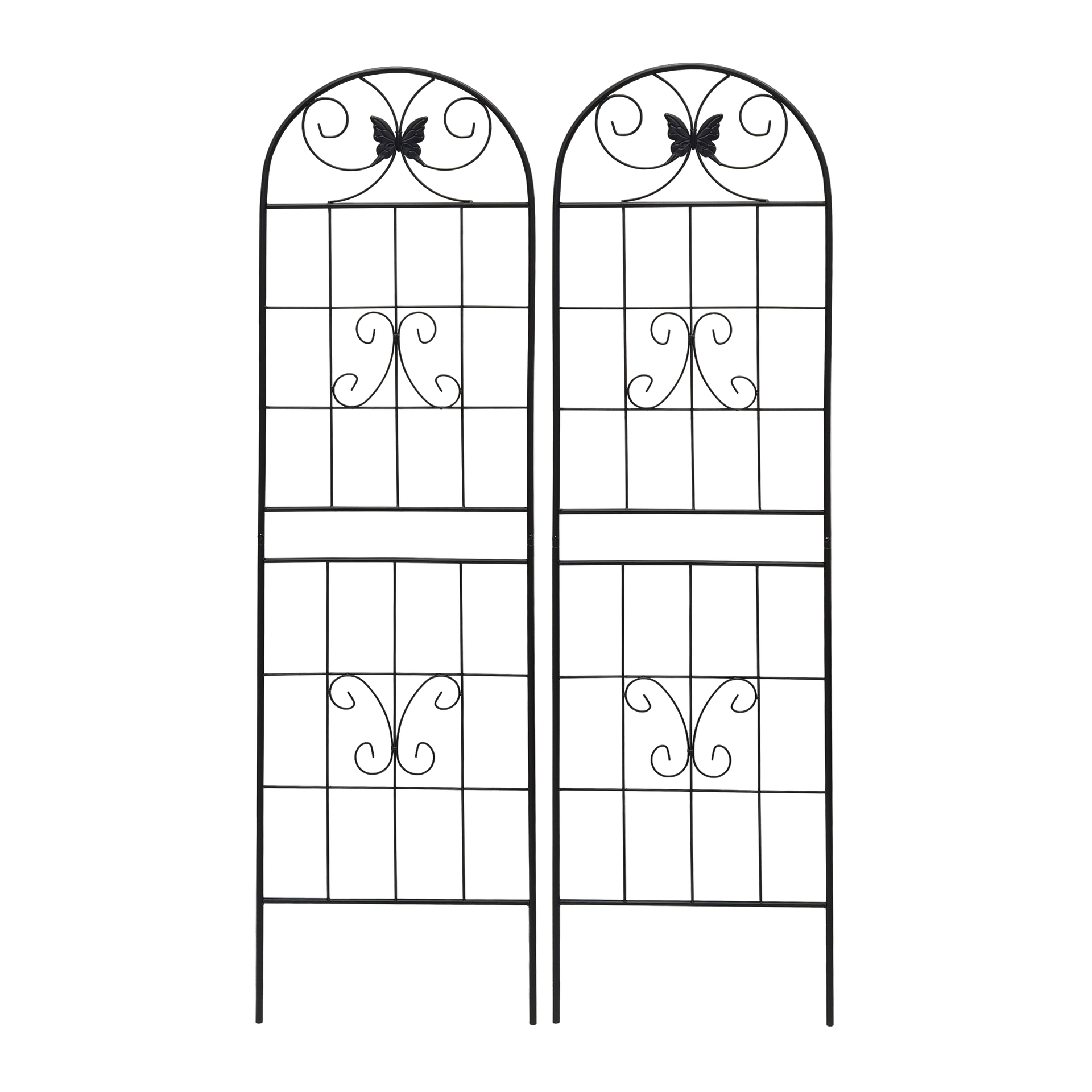 2 Pack Metal Garden Trellis 71" x 19.7" Rustproof Trellis for Climbing Plants Outdoor Flower Support Black