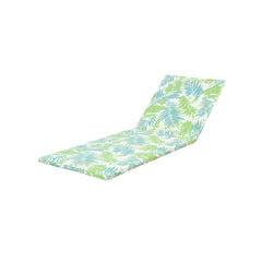 2" THICK FLORAL CHAISE LOUNGE CUSHION IN LEAF COCONUT - WATERPROOF FOLDABLE 2-PART DESIGN - FOR POOLSIDE, PATIO & GARDEN