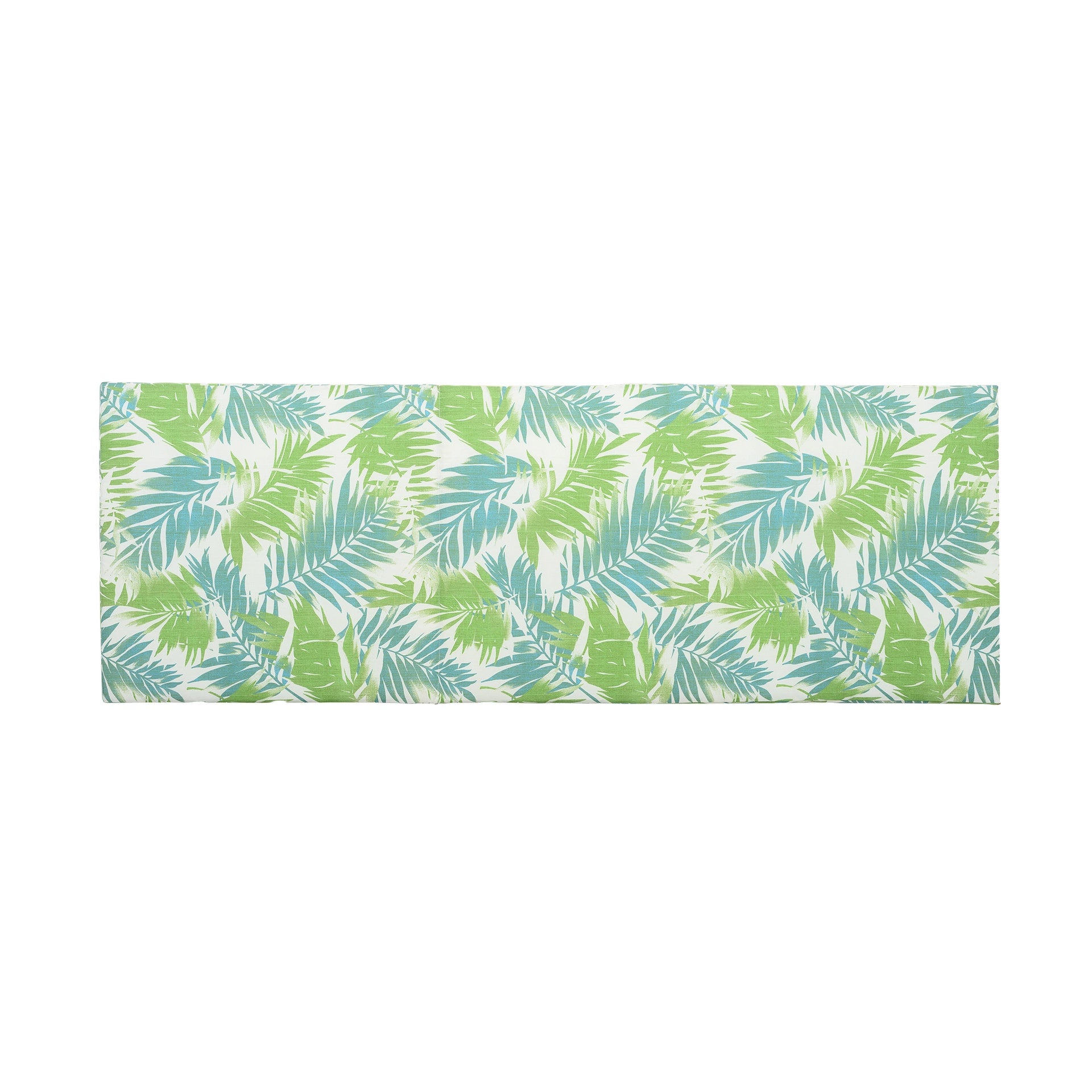 2" THICK FLORAL CHAISE LOUNGE CUSHION IN LEAF COCONUT - WATERPROOF FOLDABLE 2-PART DESIGN - FOR POOLSIDE, PATIO & GARDEN