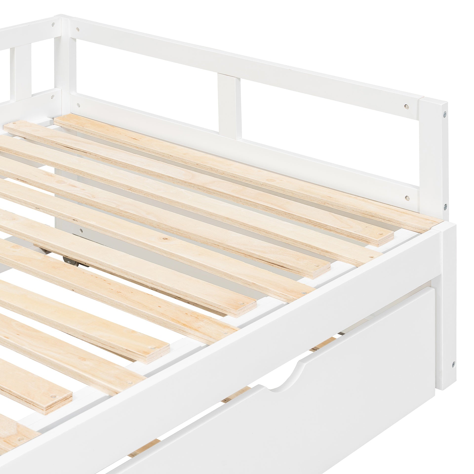 Extending Daybed with Trundle, Wooden Daybed with Trundle, White