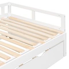Extending Daybed with Trundle, Wooden Daybed with Trundle, White
