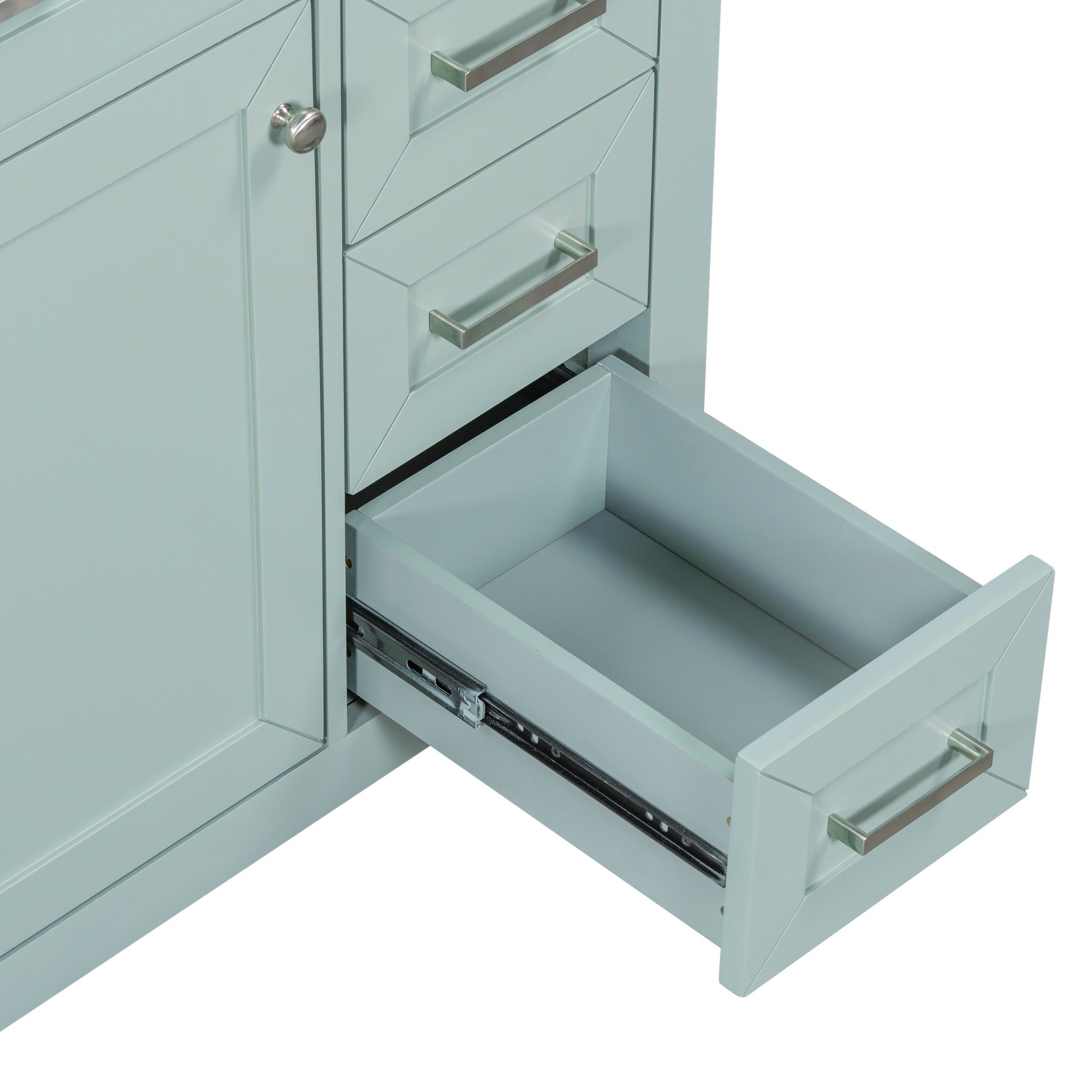 30" Bathroom Vanity with Sink Combo, Green Bathroom Cabinet with Drawers, Solid Frame and MDF Board