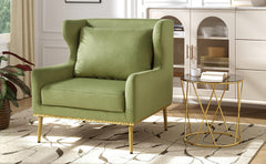 Modern Armchair Velvet Accent Chair Reading Chair Single Sofa Chair for Living Room, Bedroom, or Reading Corner, Green