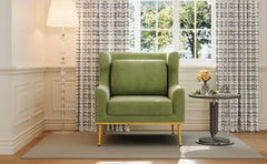 Modern Armchair Velvet Accent Chair Reading Chair Single Sofa Chair for Living Room, Bedroom, or Reading Corner, Green