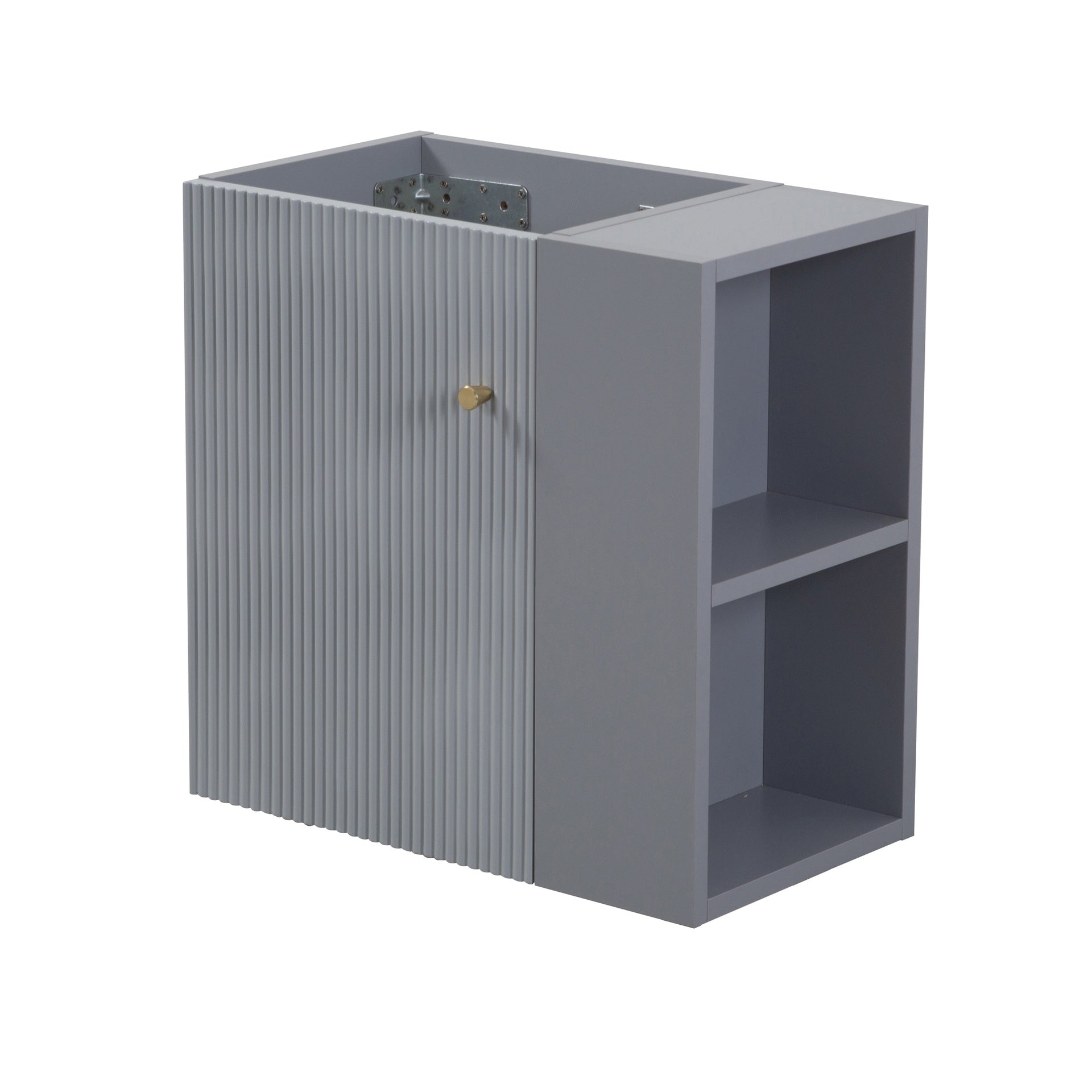 21.6" Wall-mounted Vanity Base Only, Open Shelf on the Right, Matt Grey GF-25V06-21MGR - W1573P446790