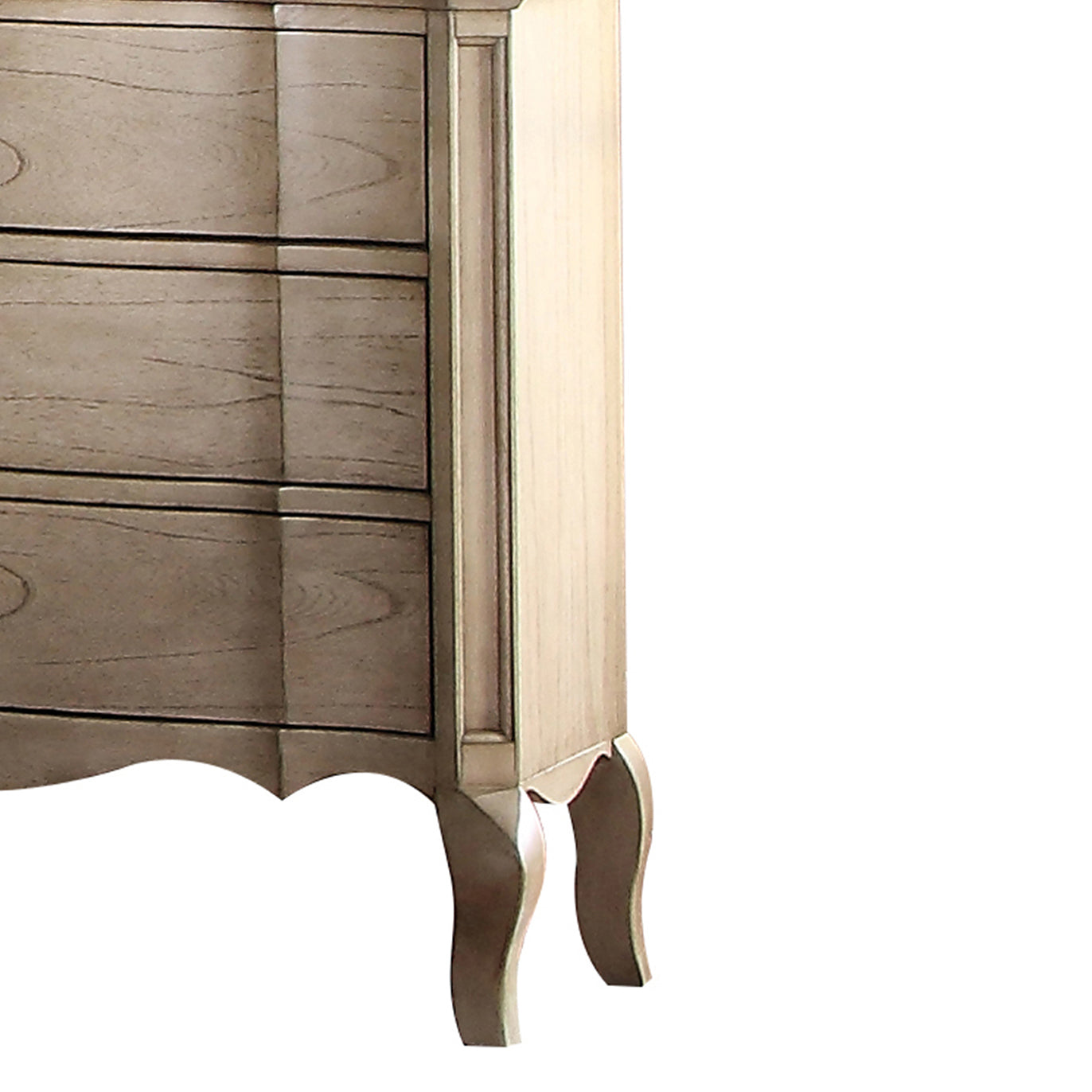 Antique Taupe 3-Drawer Nightstand