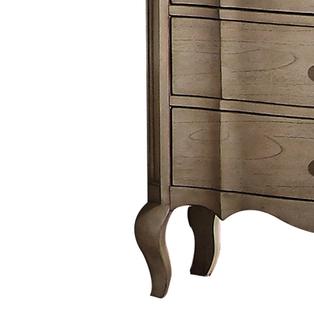 Antique Taupe 3-Drawer Nightstand