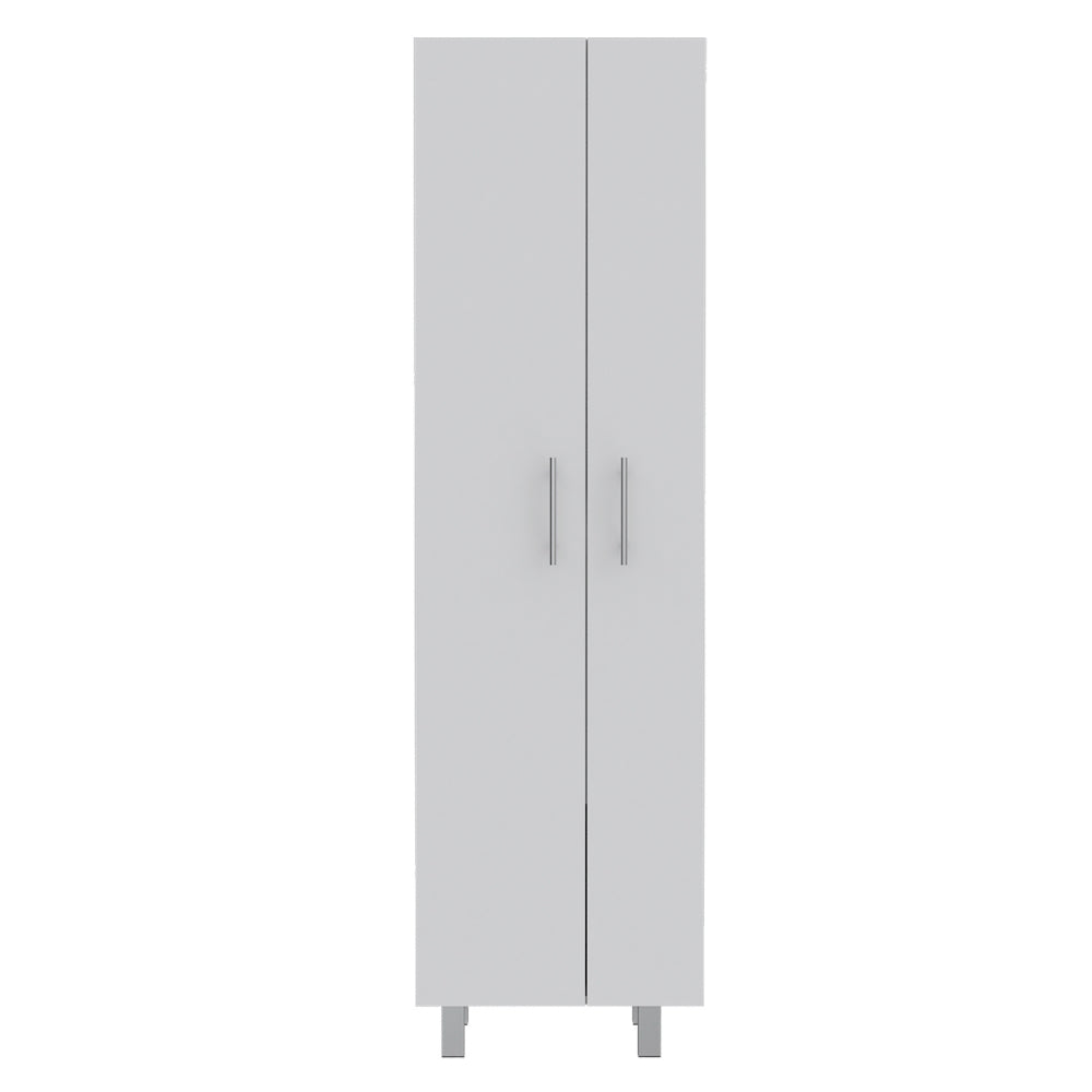 White and Onyx 2-Piece Kitchen Set, Kitchen Island and Pantry Cabinet