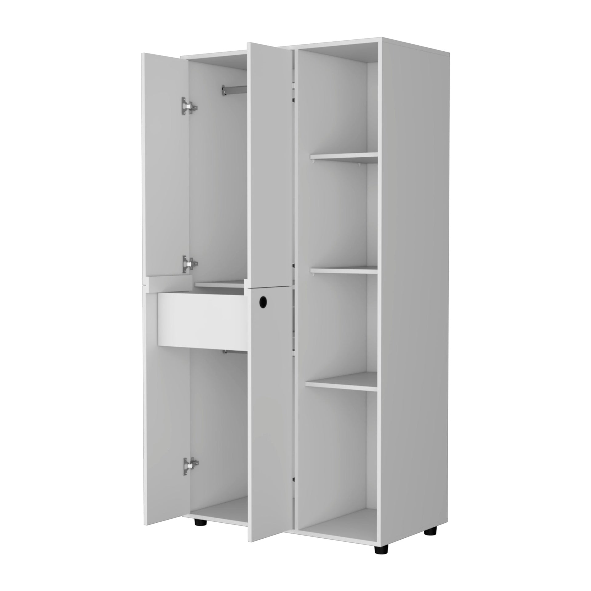 White 1-Drawer Armoire Closet