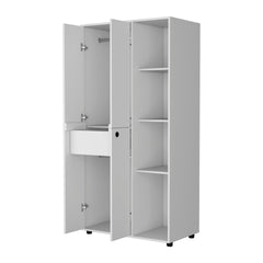 White 1-Drawer Armoire Closet