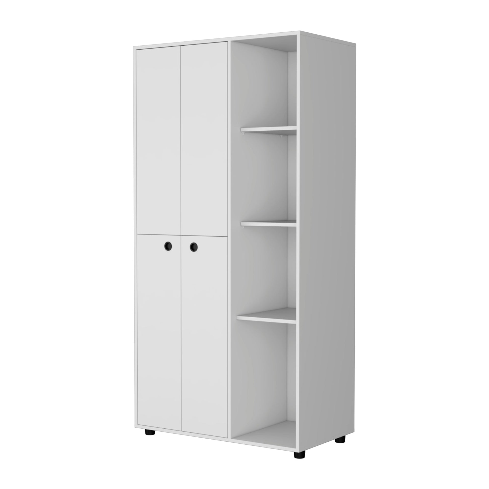 White 1-Drawer Armoire Closet