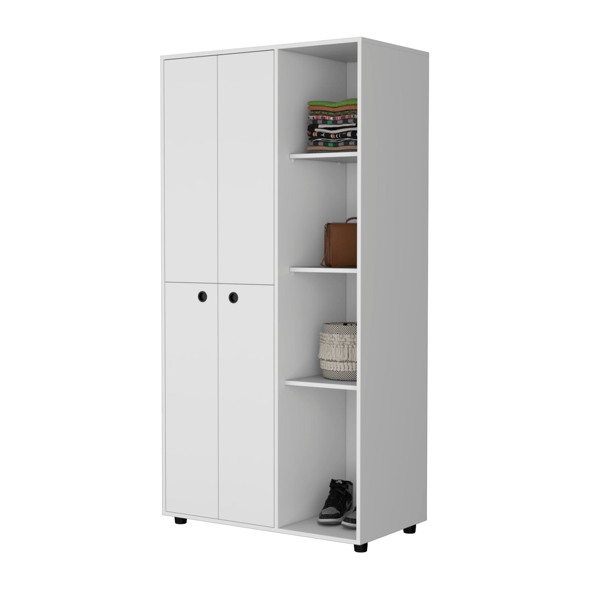 White 1-Drawer Armoire Closet