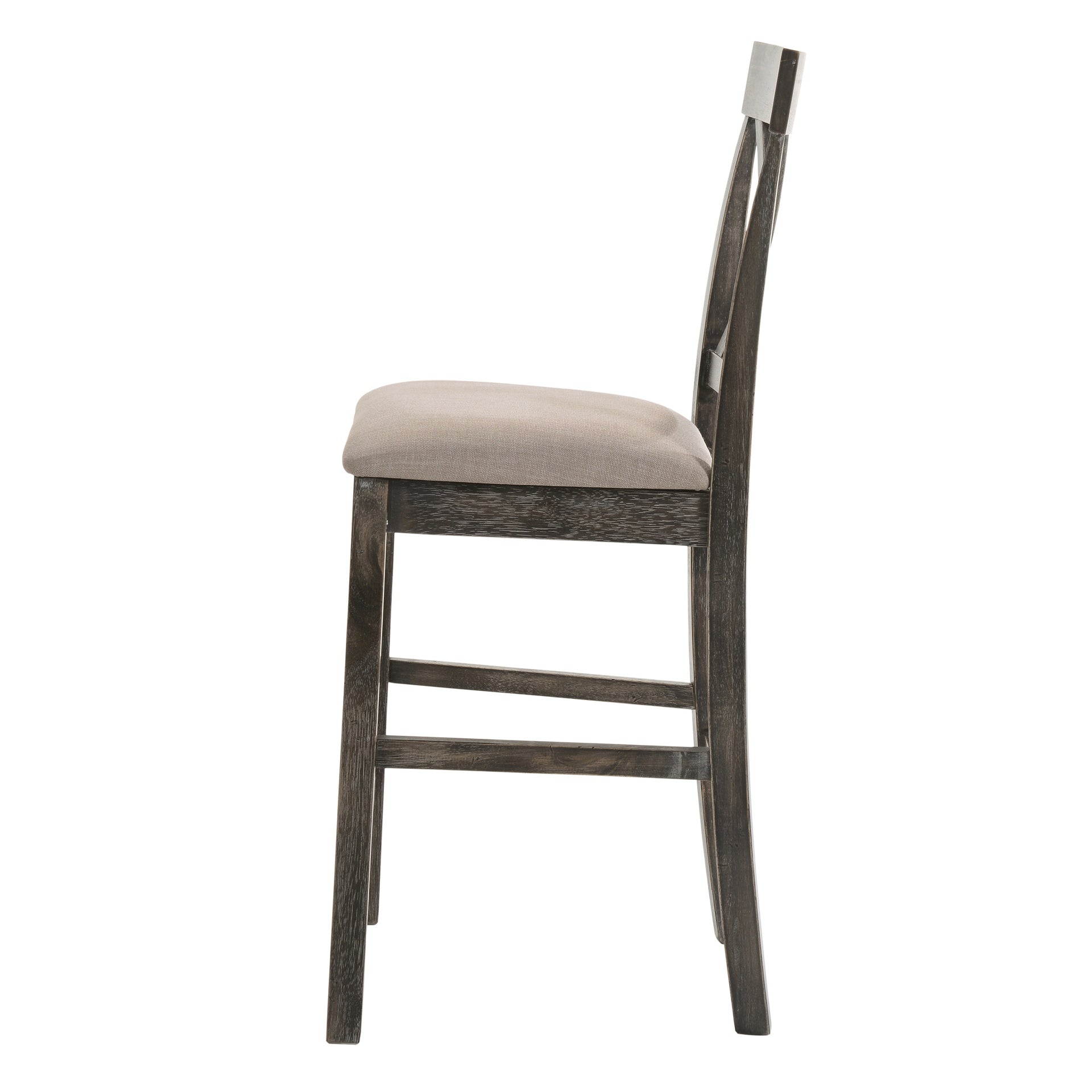 Tan and Weathered Grey Counter Height Stools with Cross Back (Set of 2)