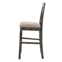 Tan and Weathered Grey Counter Height Stools with Cross Back (Set of 2)