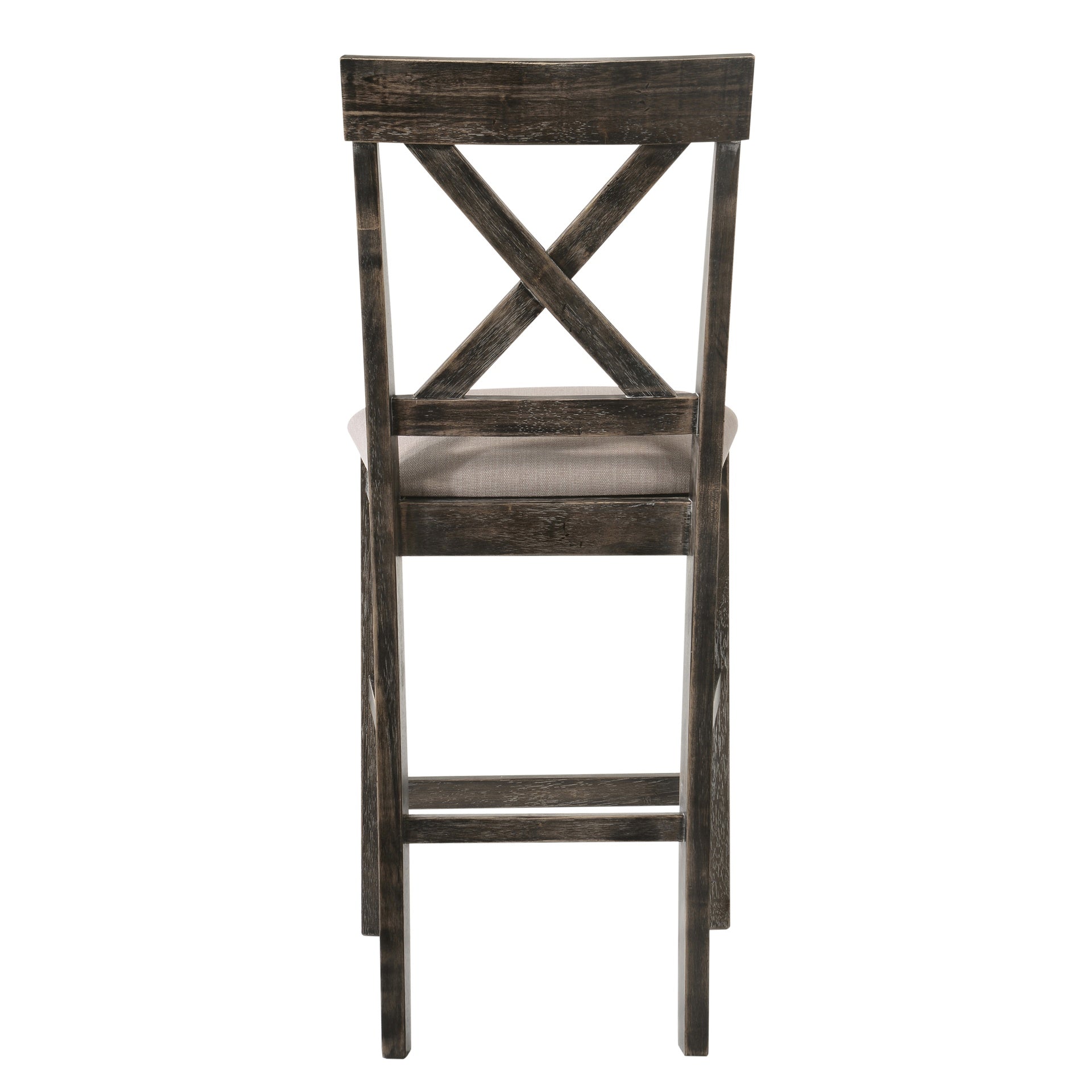 Tan and Weathered Grey Counter Height Stools with Cross Back (Set of 2)