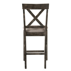 Tan and Weathered Grey Counter Height Stools with Cross Back (Set of 2)