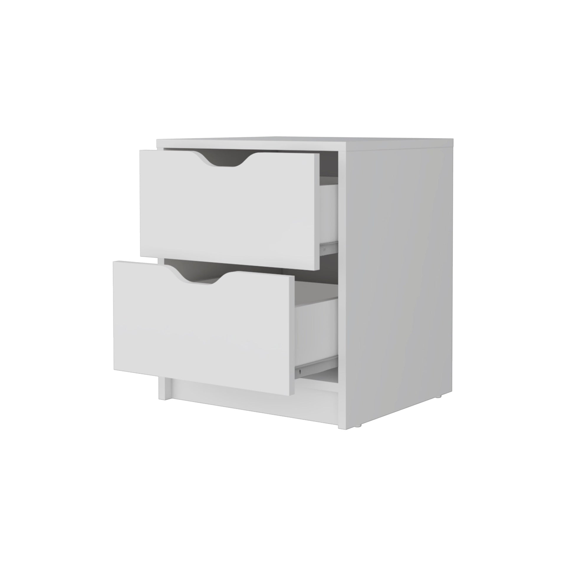 White 2-Drawer Nightstand