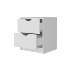 White 2-Drawer Nightstand