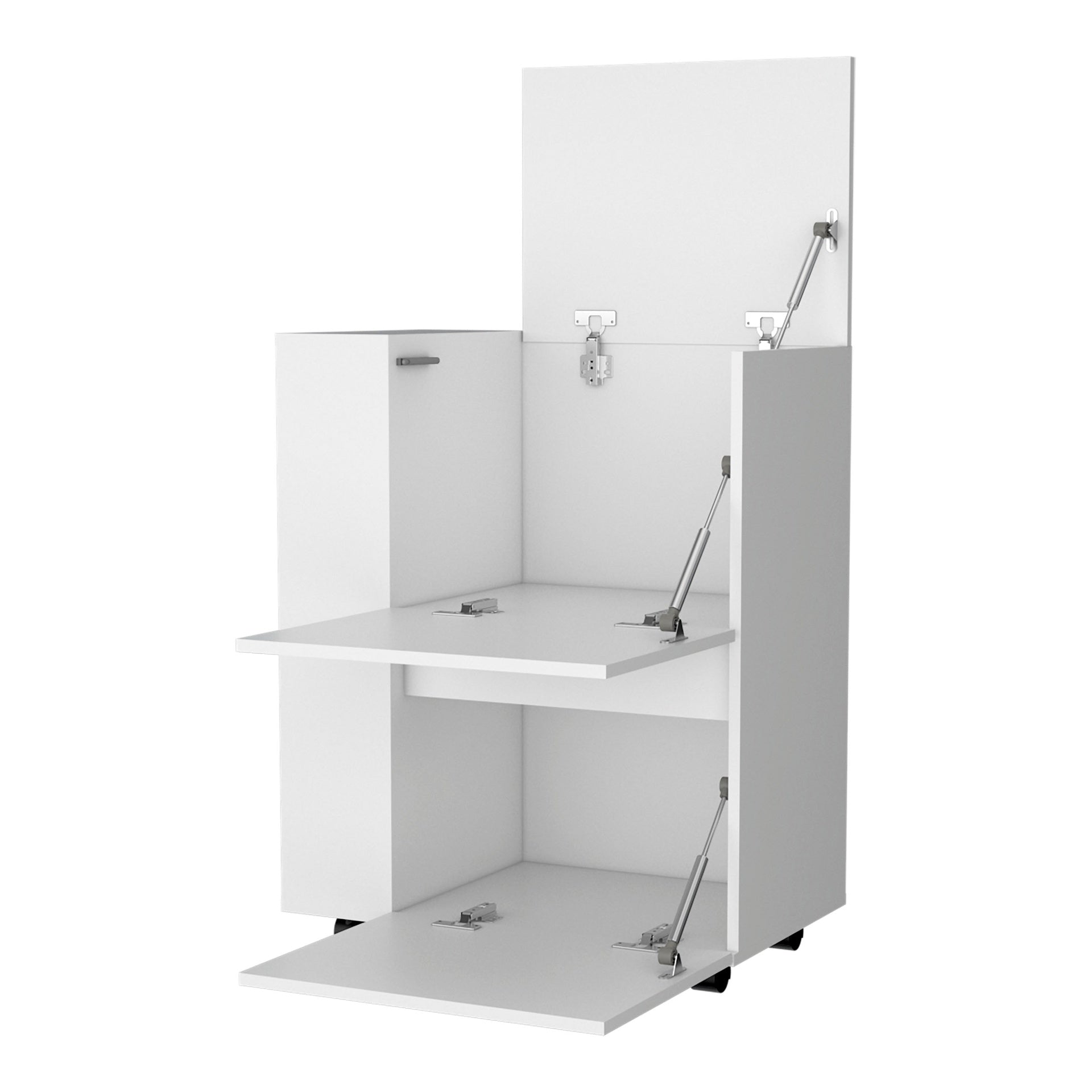 White 2-Cabinet Bar Cart