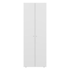 White 2-Door Tall Wardrobe Cabinet with 4 Shelves and Vertical Storage