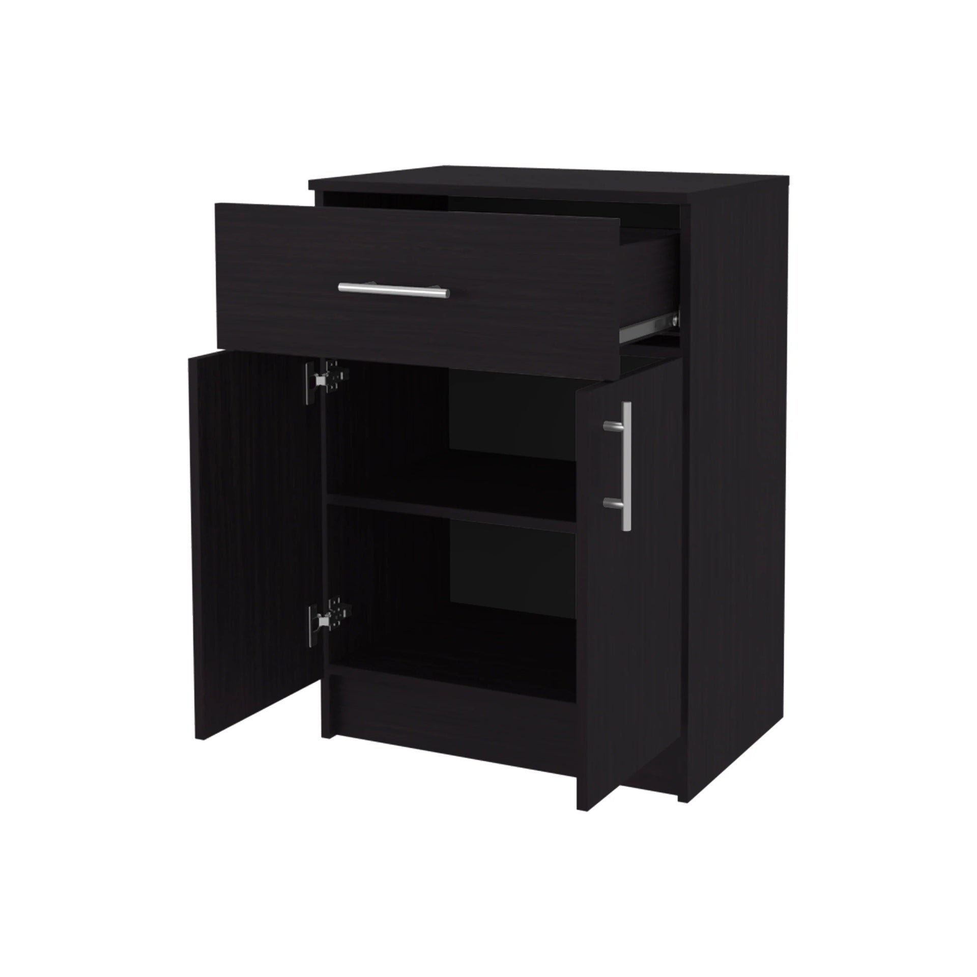 Wengue Kitchen Pantry in melamine with 2 doors and 1 drawer