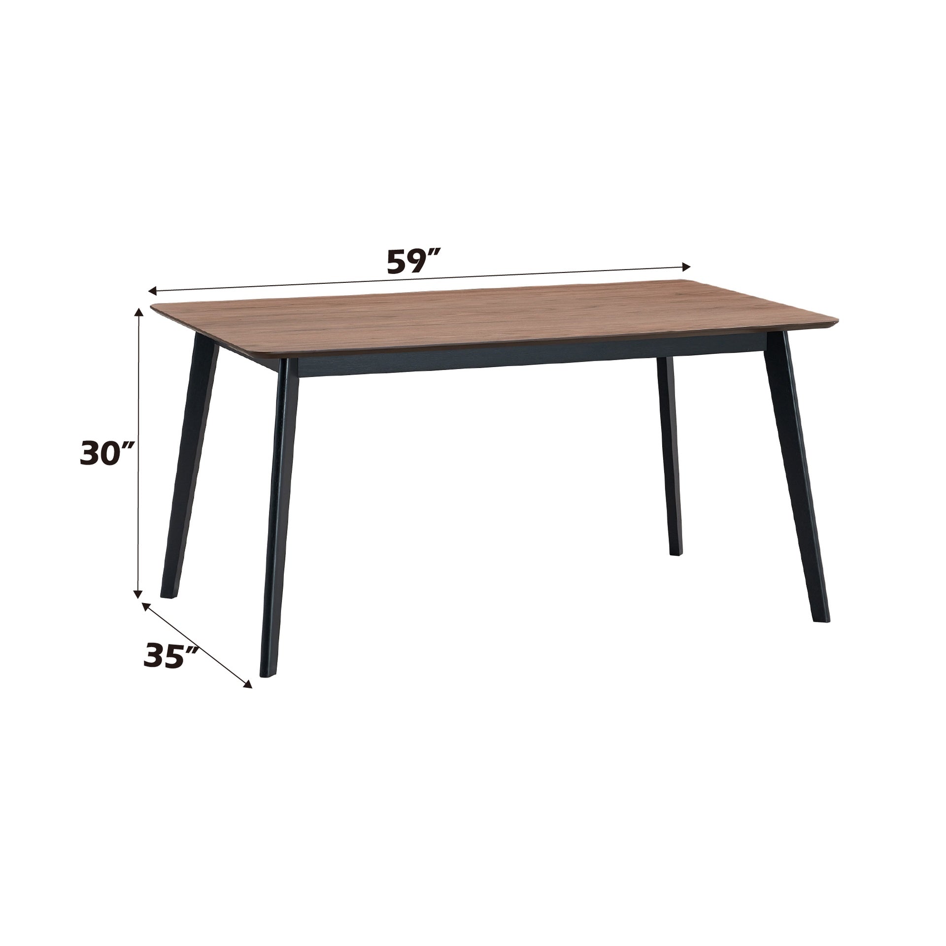 Rebi Walnut & Black Finish Dining Table