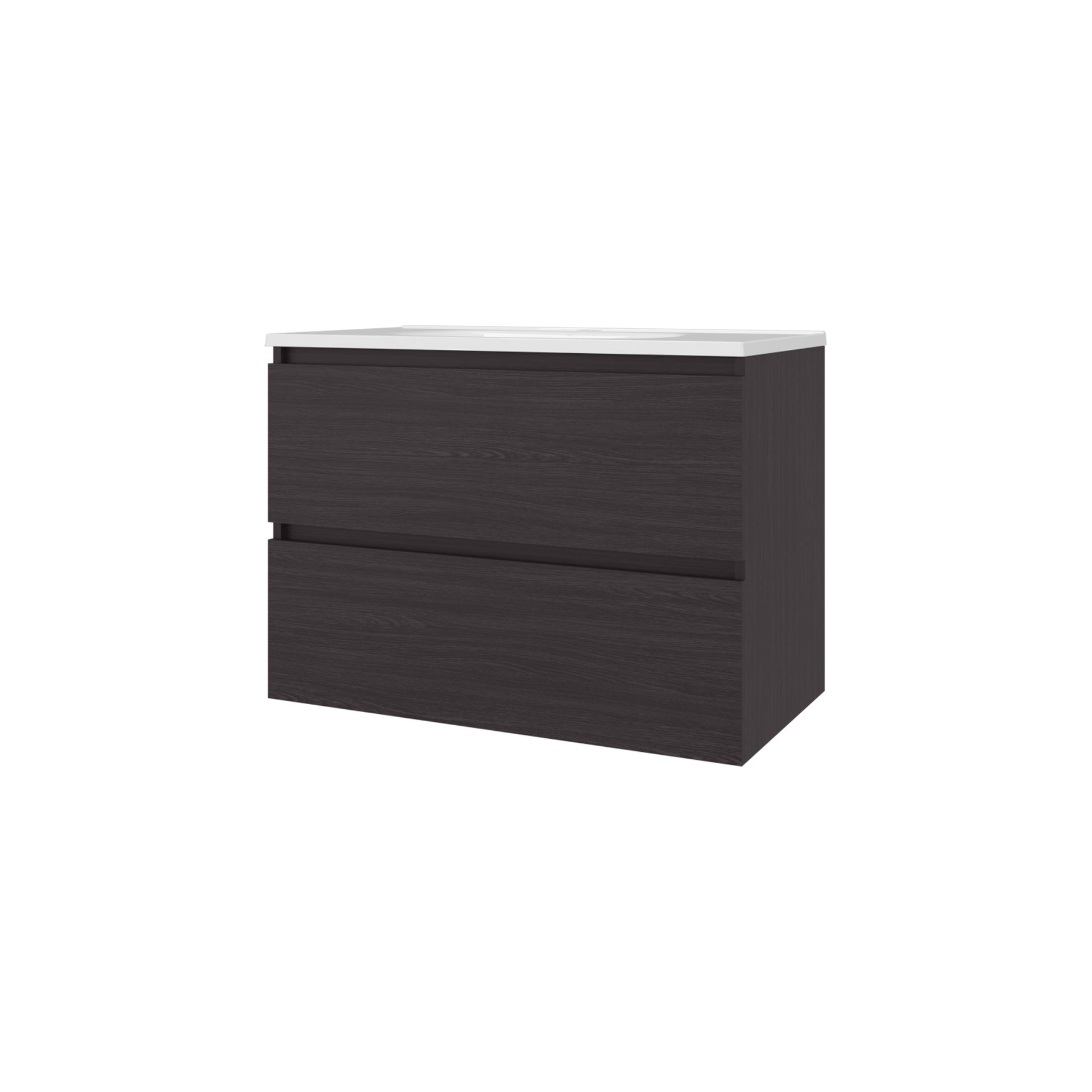 Wengue Floating Vanity with Two Drawers and Sink