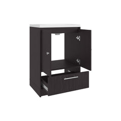 Wengue 2- Door Freestanding Bathroom Vanity with Sink and Bottom Drawer