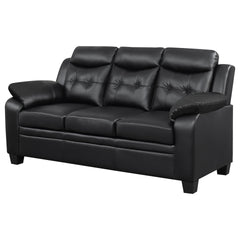 Eaton Casual Black Padded Sofa with Tufted