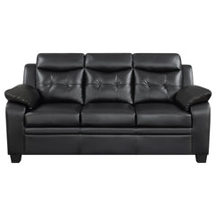 Eaton Casual Black Padded Sofa with Tufted