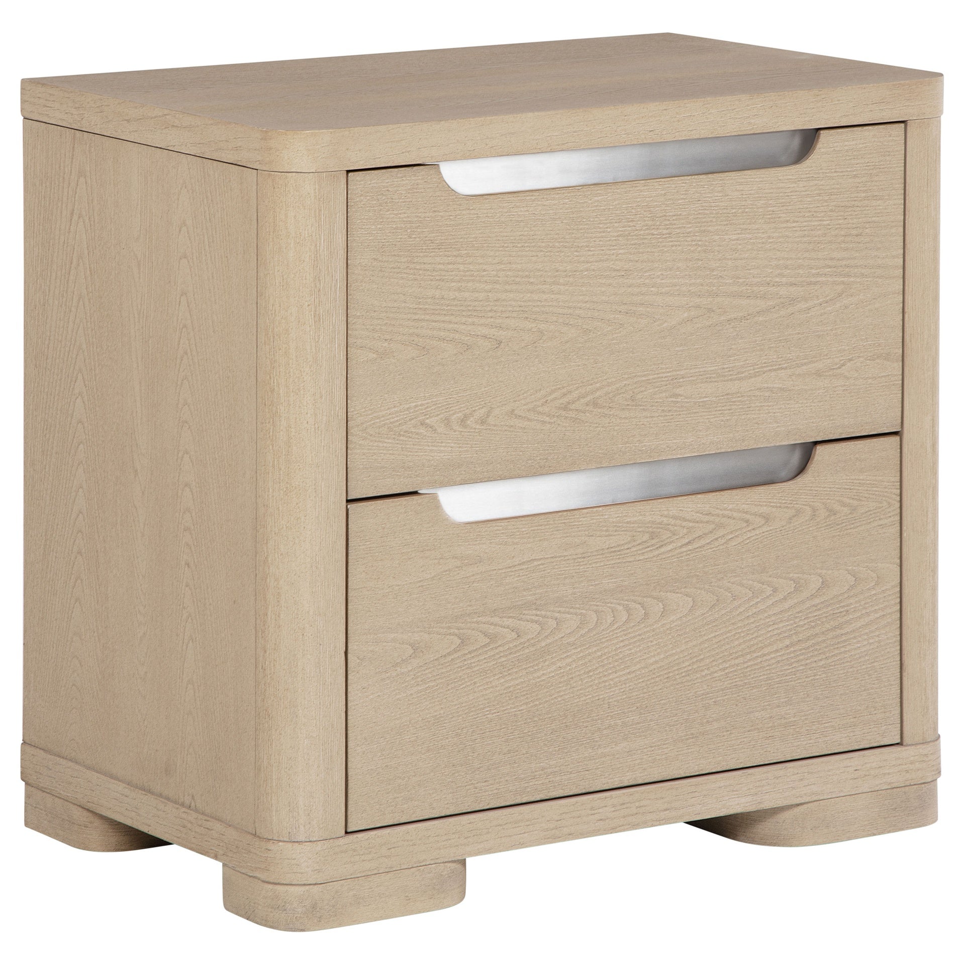Mirador Light Elm 2-drawer Nightstand Bedside Table