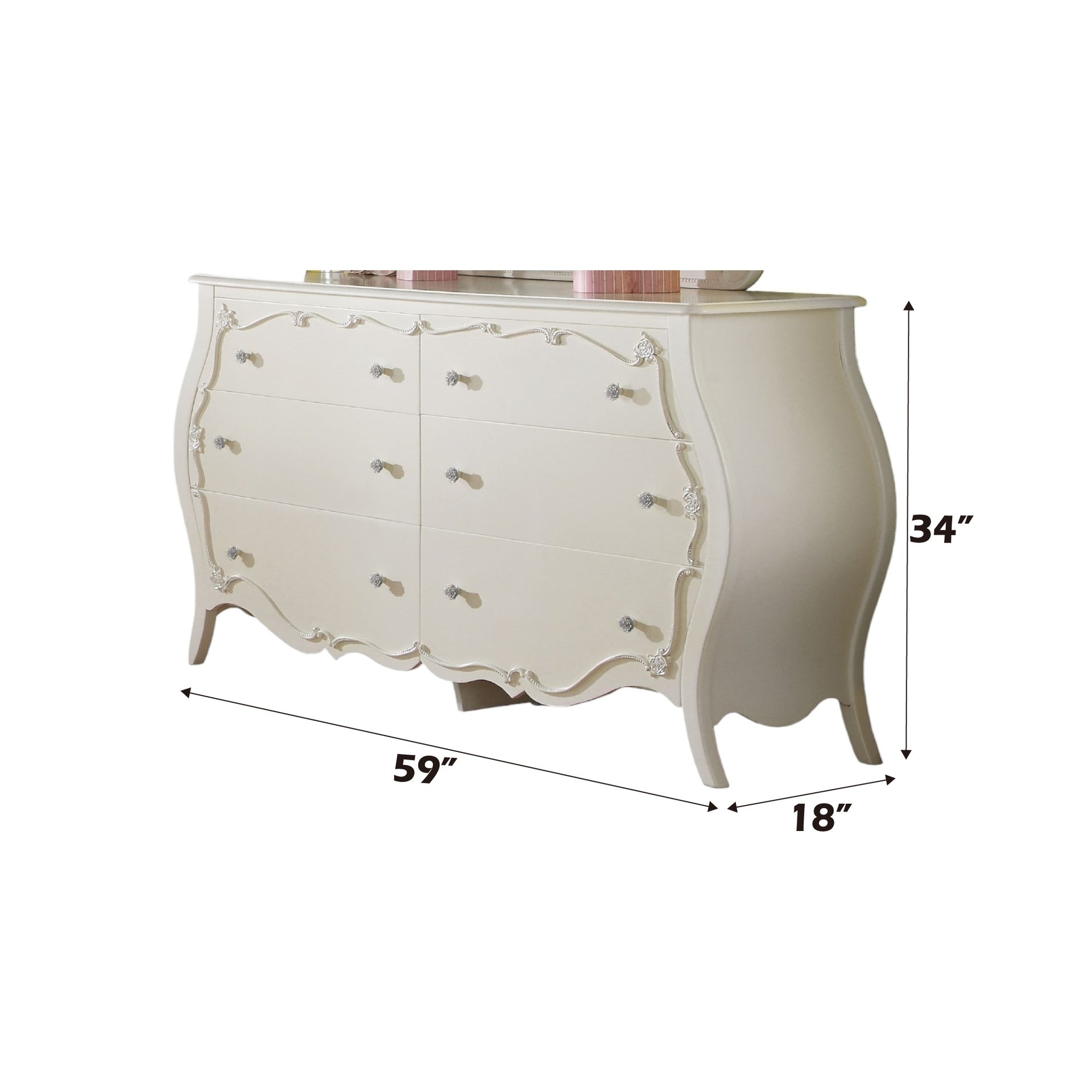 Edalene Pearl White Finish Dresser