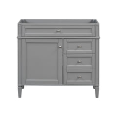 36'' Bathroom Vanity without Top Sink, Modern Bathroom Storage Cabinet with 2 Drawers and a Tip-out Drawer, Solid Wood Frame (NOT INCLUDE BASIN SINK)