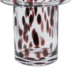 D6x8" Clear Glass Accent Vase with Artistic Amber Spots