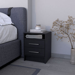 Philadelphia Nightstand, Two Drawers, Concealed Shelf