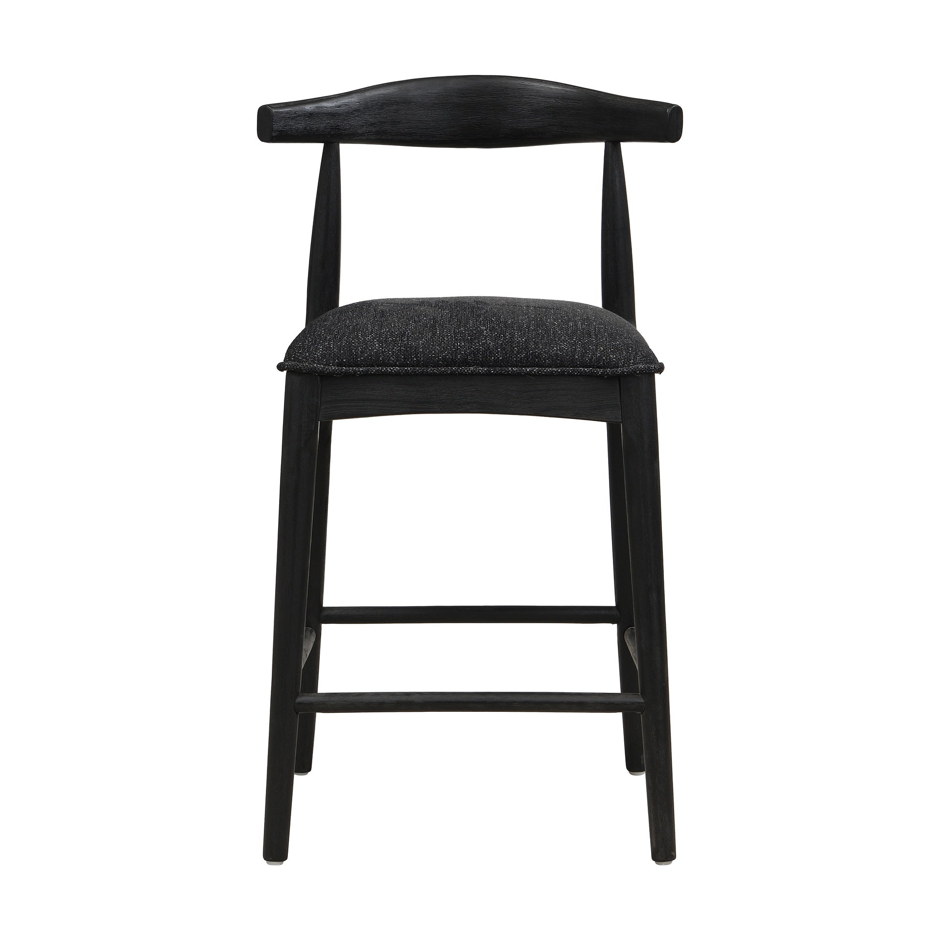 COUNTER STOOL IN BLACK FABRIC (SET OF 2)