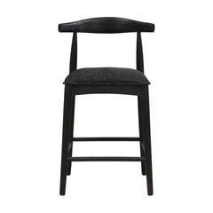 COUNTER STOOL IN BLACK FABRIC (SET OF 2)