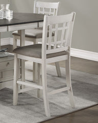 Traditional Design Antique White Finish Counter Height Dining Set 5pc Table w Extension Leaf and 4 Counter Height Chairs