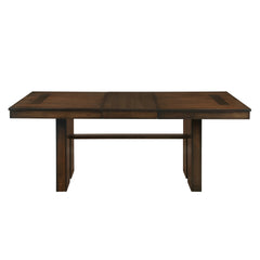 Contemporary Design Walnut Finish 1pc Dining Table With Self-Storing Leaf Wooden Furniture