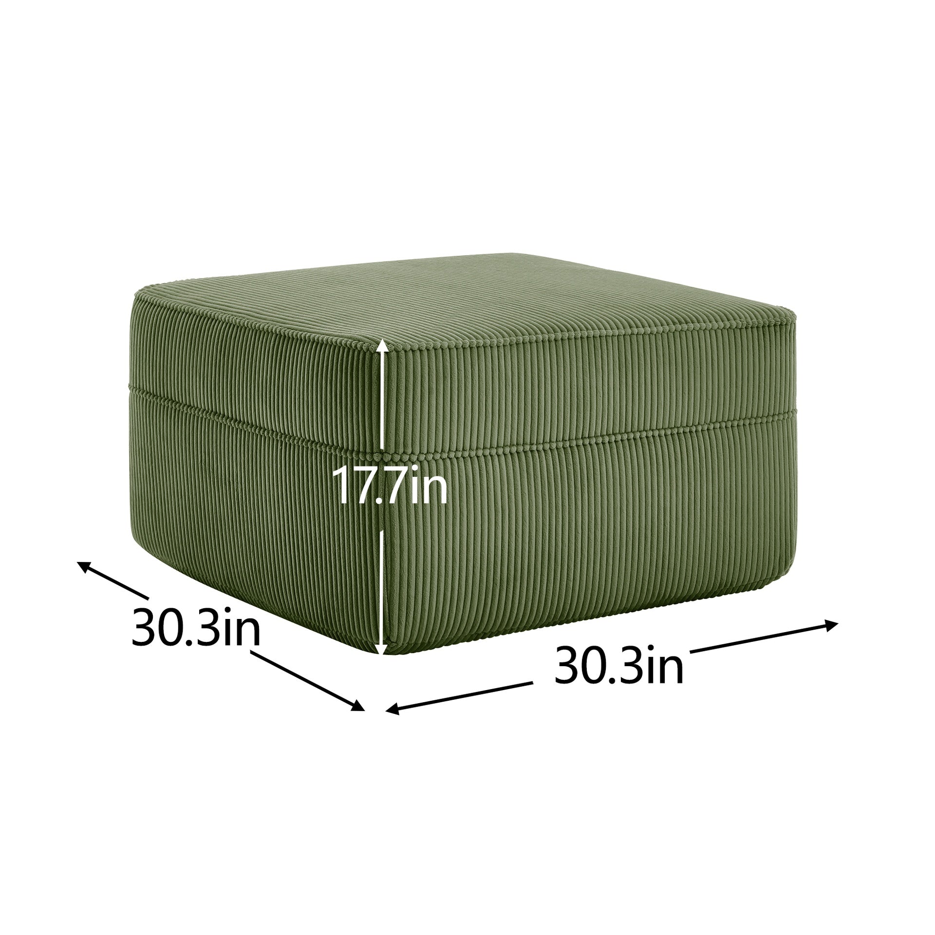 Martha Ottoman Corduroy -Green
